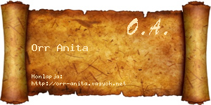 Orr Anita névjegykártya